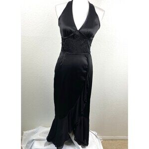 CDC Signature Collection Dress Black Sz 5 Babydoll Halter Ruffle Whimsigoth Prom